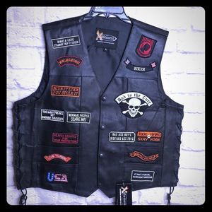 Xelement Leather Advance Motorcycle Gear Vest XL
